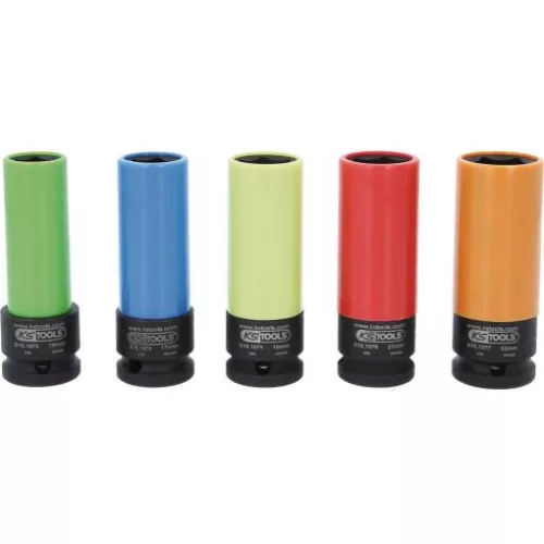 KS Tools Dugókulcs klt. 1/2" gépi Alu- felnihez, műa. doboz 15-17-19-21-22 mm  5 részes