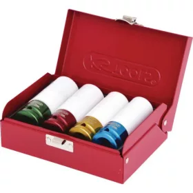   KS Tools Dugókulcs készlet 1/2" Alu- felnihez (fém kazetta) 17-22 mm  4 részes, 6 szög