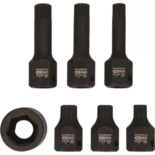 KS Tools Rátűzőkulcs klt. 1/2" XZN gépi, rövid-hosszú M14,16,18   6 részes  L= 40+75