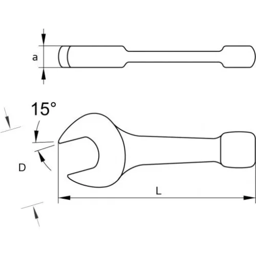 KS Tools Ütőkulcs villás, foszfátozott, DIN133 36 mm
