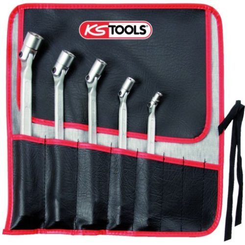 KS Tools Csuklós dugókulcs készlet, TORX-E E 6-E24  5 részes Méretek:E6xE8-E10xE12-E14xE16-E18xE20-E22xE24