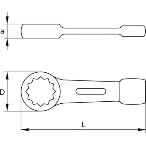 KS Tools Ütőkulcs csillag, foszfátozott, DIN7444 85 mm
