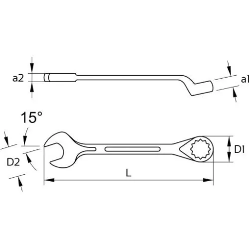 KS Tools Csillag-villáskulcs hajlított, DIN3113B 6 mm