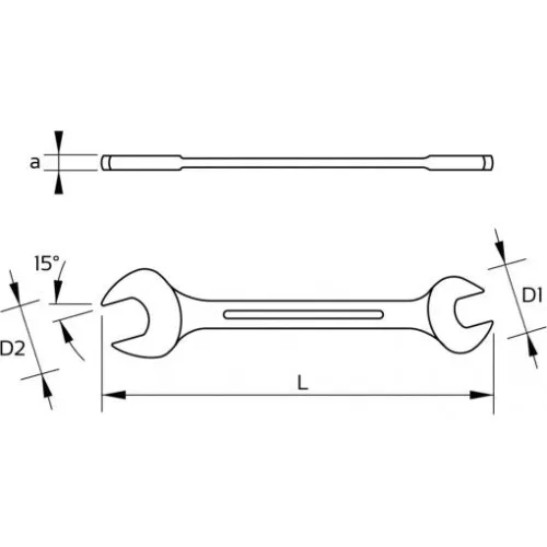 KS Tools Villáskulcs DIN895 16x18 mm,  foszfátozott
