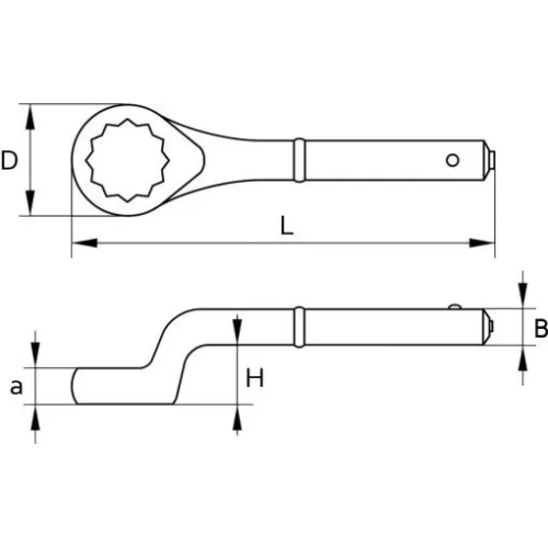KS Tools Csillagkulcs toldható szárral, hajlított AF 3.1/2"