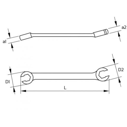 KS Tools fékcsőkulcs, nyitott csillag, 6 szögu 13x15 mm