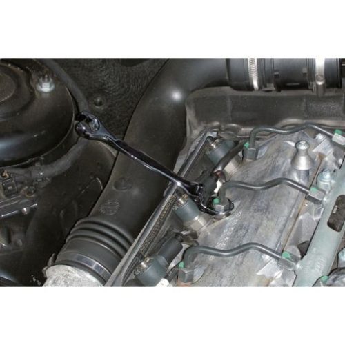 KS Tools fékcsőkulcs, nyitott csillag, csuklós, 6 szög 9 mm, 230°-ban dönthető