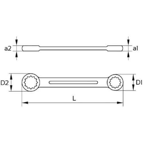 KS Tools Csillagkulcs egyenes, extra hosszú, CHROMEplus 20x21 mm
