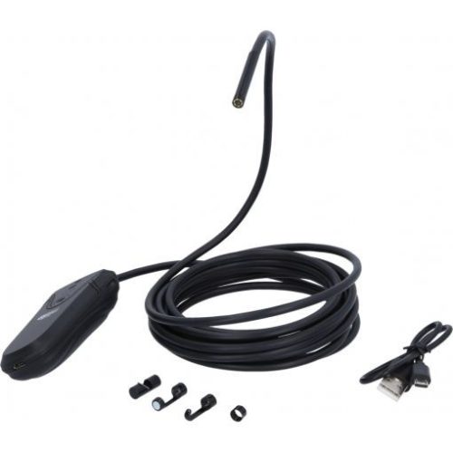 KS Tools Wifi Videoszkóp készlet 5 r. átm.5,5 mm/3,5m 0°frontkamera-szondával, IP68 0°C- +45°C, IP68, Akku 1000 mAh, USB2-es csatl.
