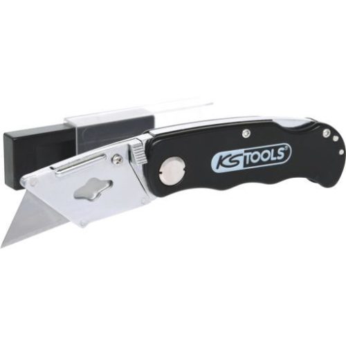 KS Tools PVC vágó kés, trapéz pengével, összecsukható 155 mm