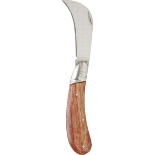 KS Tools Kábelvágó kés összecsukható, hajlított 185 mm, fa nyelű, INOX