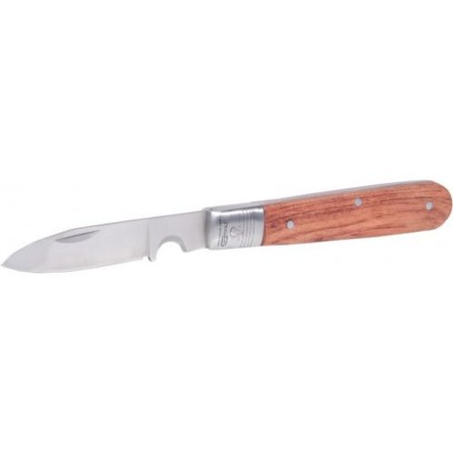 KS Tools Kábelvágó kés összecsukható, egyenes 195 mm, fa nyelű, INOX