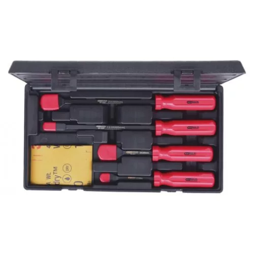 KS Tools Tömítés hántolókés készlet, Műanyag dobozban 4 részes, 10°-os sarkított