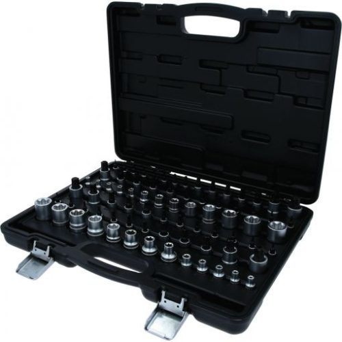 KS Tools Dugókulcs készlet + rátuzo 1/4"+3/8"+1/2"TORX-E E 4-E24/TX 6-TX70 77 részes