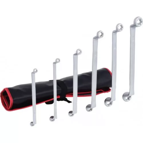 KS Tools Csillagkulcs készlet, hajlított, TORX-E ( rollni ) E 6-E24  6 részes