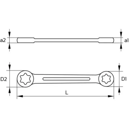 KS Tools Csillagkulcs egyenes, TORX-E E 6x E 8