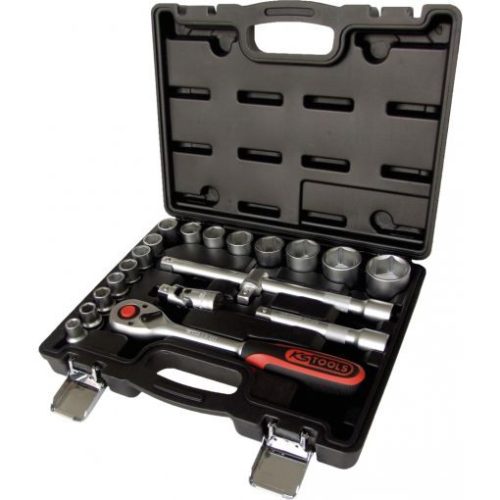 KS Tools Dugókulcs készlet 1/2" ( Műanyag koffer ) 10-32 mm 20 részes,  6 szög