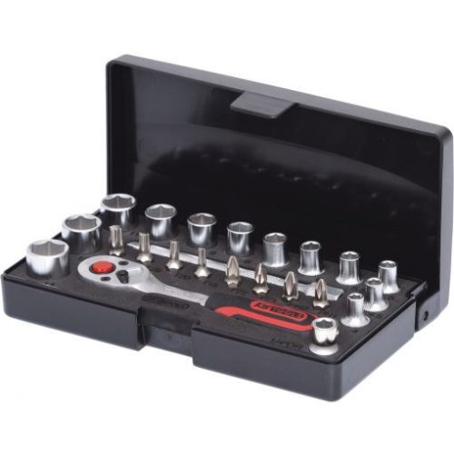 KS Tools Dugókulcs készlet 1/4" ( Műanyag koffer ) 4-13 mm 23 részes, 6 szög