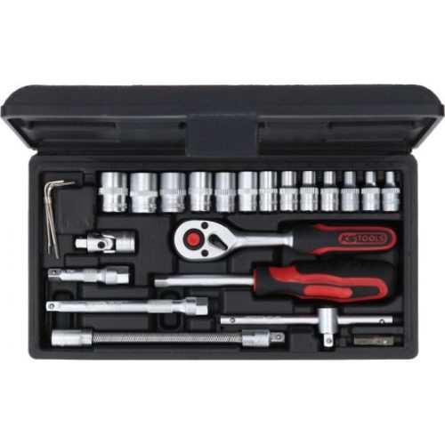 KS Tools Dugókulcs készlet 1/4" ( Műanyag koffer ) 4-14 mm 25 részes, 6 szög