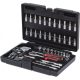 KS Tools Dugókulcs készlet + rátuzo 1/4" ( Műanyag koffer ) 4-14 mm 51 részes, 6 szög