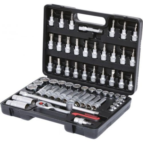 KS Tools Dugókulcs készlet + rátuzo 3/8" ( műa. koffer ) 6-24 mm 61 részes, 6 szög
