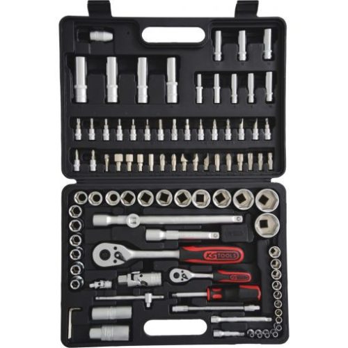 KS Tools Dugókulcs készlet + rátuzo 1/4"+1/2"(műa. koffer) 4-32 mm 94 részes, 6 szög