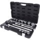 KS Tools Dugókulcs készlet 3/4" ( műa. koffer ) 19-50 mm 21 részes, 12 szög Méretek:19-21-22-23-24-26-27-29-30-32-35-36-38-41-