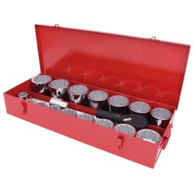   KS Tools Dugókulcs készlet 1" ( fém kazetta ) 36-80 mm 22 részes, 12 szög