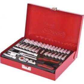   KS Tools Dugókulcs készlet + rátuzo 1/4" ( fém kazetta ) 4-13 mm 33 részes, 6 szög