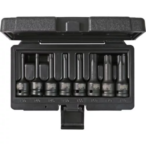 KS Tools Rátűzőkulcs készlet 1/2" TORX, gépi, hosszú TX30-80 8 részes L= 75 mm ( műa. doboz )