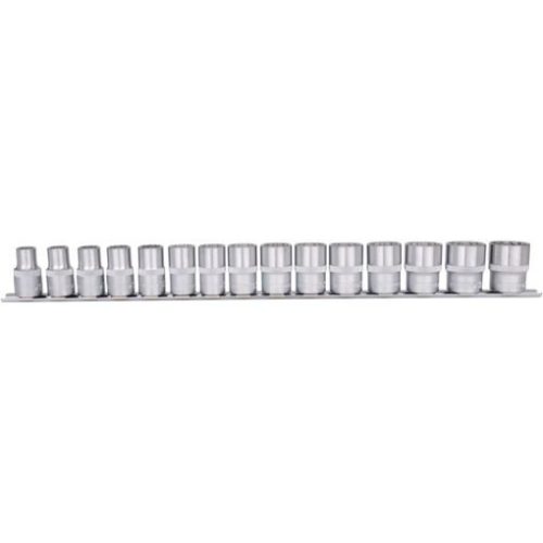 KS Tools Dugókulcs készlet 1/2", tartósínen 10-24 mm 15 részes, 12 szög