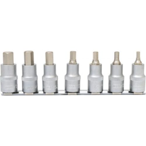 KS Tools Rátűzőkulcs készlet 1/2" hatszög, tartósínen 5-14 mm  7 részes, L= 55 mm