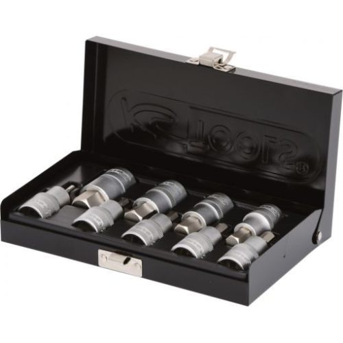 KS Tools Rátűzőkulcs készlet 1/2" hatszög ( fém kazetta ) 4-17 mm  9 részes, L= 55 mm