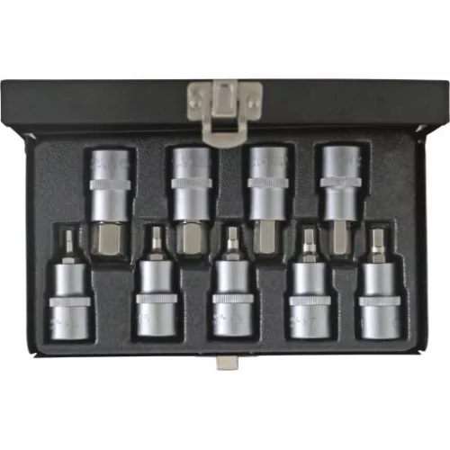 KS Tools Rátűzőkulcs készlet 1/2" hatszög ( fém kazetta ) 4-17 mm  9 részes, L= 55 mm