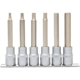   KS Tools Rátűzőkulcs készlet 1/2" hatszög, hosszú 5-12 mm  6 részes, L=110 mm, tartósínen