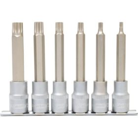   KS Tools Rátűzőkulcs készlet 1/2" XZN, hosszú, tartósínen M 5-M14 6 részes L=110 Méretek:M5-6-8-10-12-14