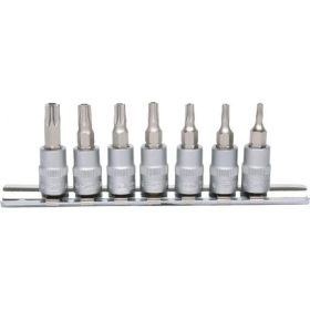   KS Tools Rátűzőkulcs készlet 1/4" TORX BO, tartósínen TB10-TB 40  7 részes, L=37