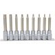 KS Tools Rátűzőkulcs készlet 1/2" TORX hosszú TX20-60 9 részes L=110 mm, tartósínen Méretek:TX20-25-27-30-40-45-50-55-60