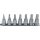 KS Tools Rátűzőkulcs készlet 1/4", hatszög, tartósínen 2,5- 8 mm  7 részes, L=37 mm