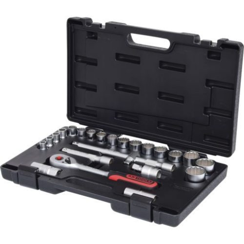 KS Tools Dugókulcs készlet 1/2" ( Műanyag koffer ) 10-32 mm 24 részes, 12 szög