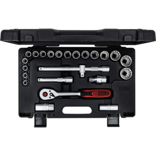 KS Tools Dugókulcs készlet 1/2" ( Műanyag koffer ) 10-32 mm 24 részes, 12 szög