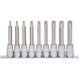   KS Tools Rátűzőkulcs készlet 1/2" RIBE BO, hosszú M 5-M14 9 részes L=110, tartósínen