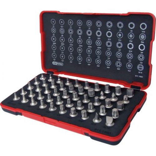 KS Tools Rátűzőkulcs készlet 1/4" extra rövid, 25 mm 50 részes FL+SW+TX+PH+TX IPR