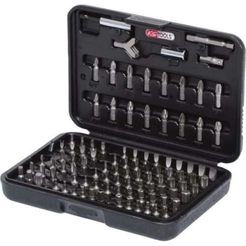 KS Tools Bit készlet, 1/4", gépi befogóval 100 részes FL+SW+PH+PZ+TX+XZ
