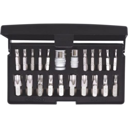 KS Tools Bit készlet, 1/4", rátuzo adapterrel 22 részes TXIP,TXBO IPR