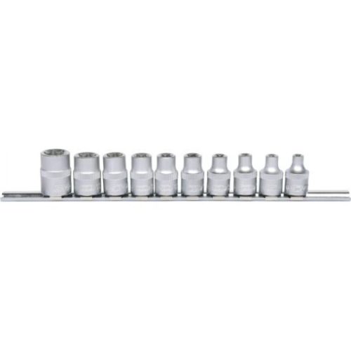 KS Tools Dugókulcs készlet 3/8" TORX-E, tartósínen E 4-18 10 részes