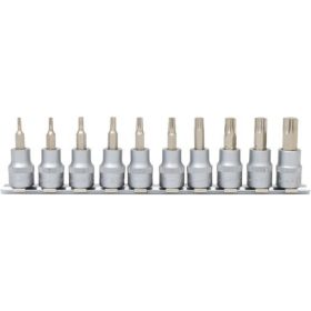   KS Tools Rátűzőkulcs készlet 3/8" TORX, tartósínen TX10-55 L=50mm 10 részes