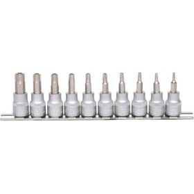   KS Tools Rátűzőkulcs készlet 3/8" TORX BO, tartósínen TX10-55 10 részes L=50mm