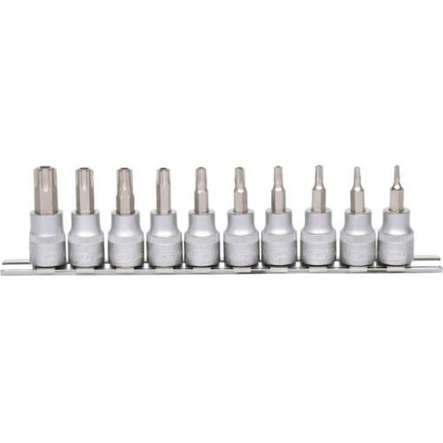 KS Tools Rátűzőkulcs készlet 3/8" TORX BO, tartósínen TX10-55 10 részes L=50mm