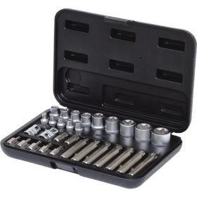   KS Tools Dugókulcs készlet + rátuzo 1/4"TORX-E(műa. koffer) E 4-E24/TX20-TX55 30 részes